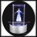 3d laser etched crystal beauty with led base